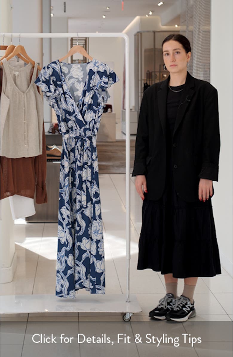 Floral Faux Wrap Maxi Dress, sales video thumbnail