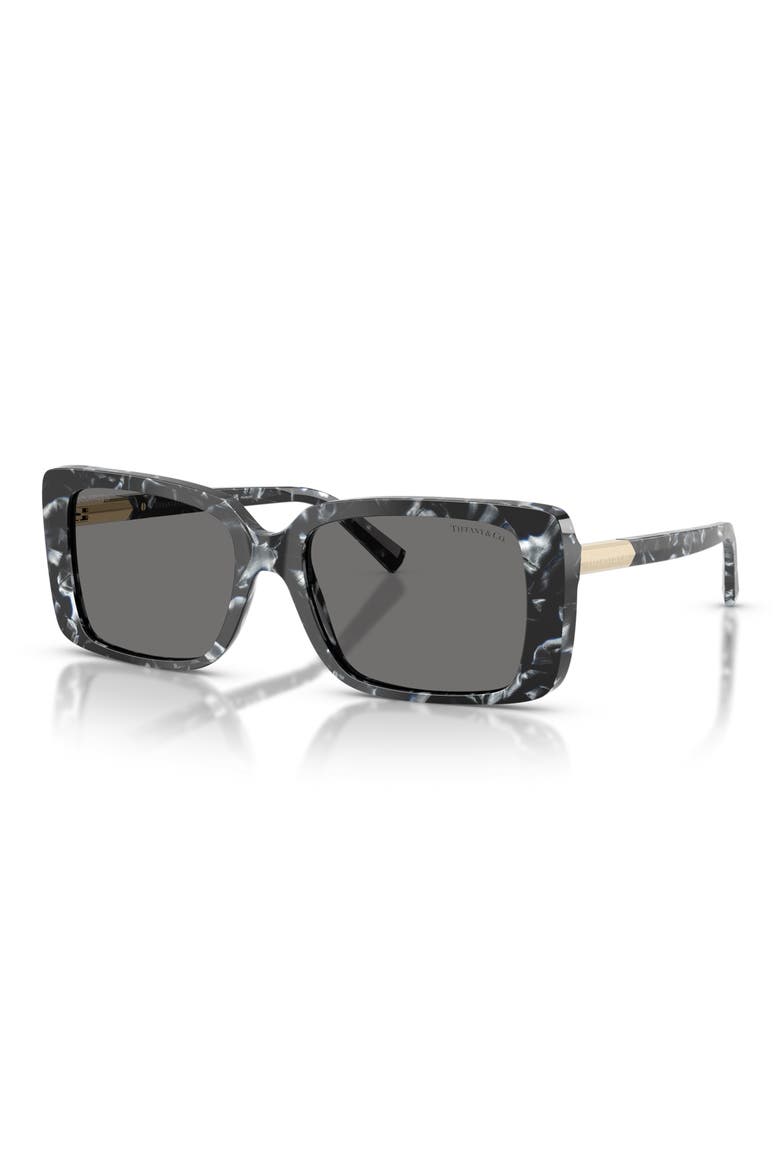 55mm Polarized Rectangular Sunglasses, Alternate, color, HAVANA MADREPERLA / GREY POLAR