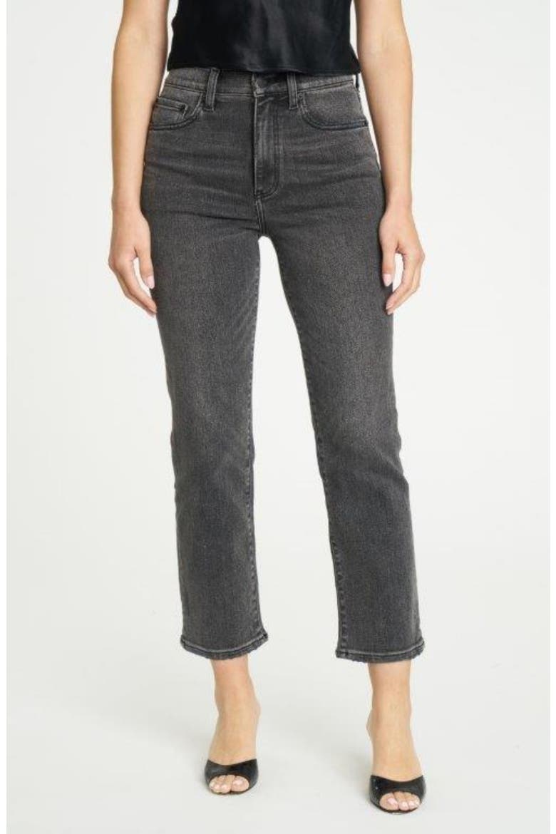 Straight Up Raw Hem High Waist Ankle Straight Leg Jeans, Main, color, STARFALL