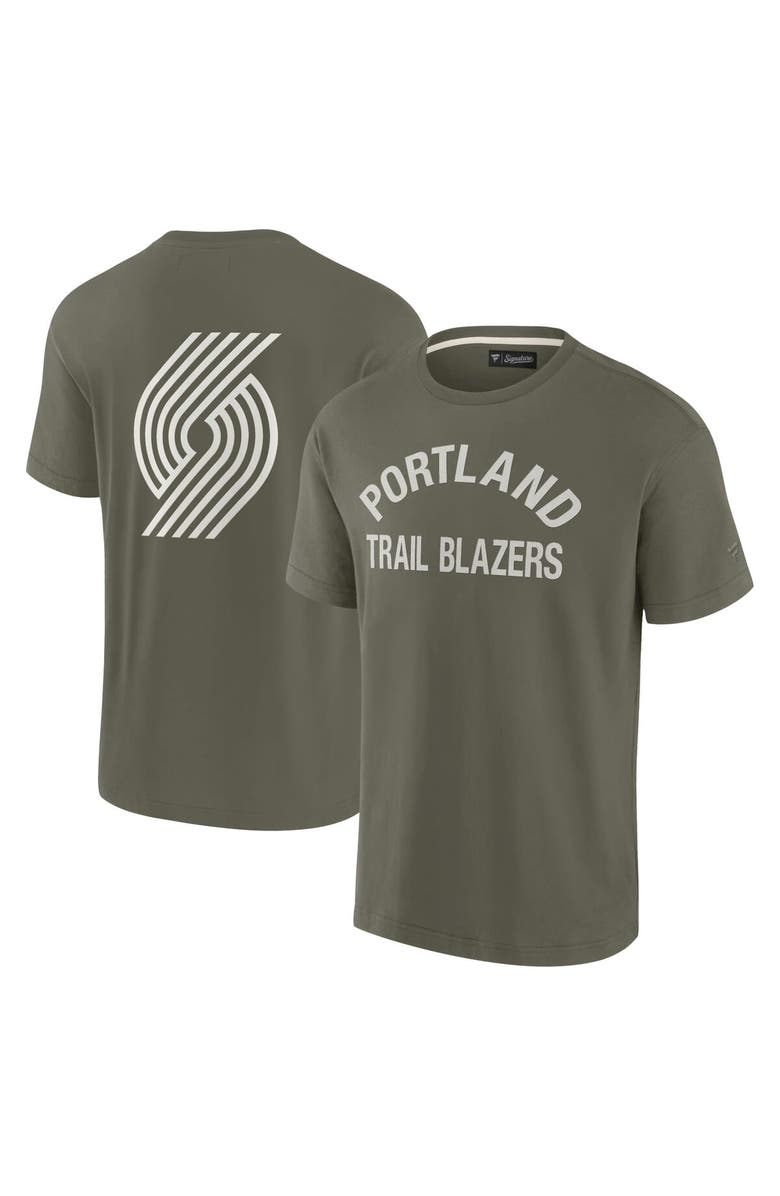 Fanatics Signature Unisex Fanatics Signature Olive Portland Trail Blazers Elements Super Soft Short Sleeve T-Shirt, Alternate, color, Olive