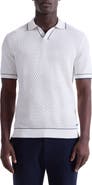 Bugatchi Johnny Collar Basket Stitch Cotton Blend Polo Sweater