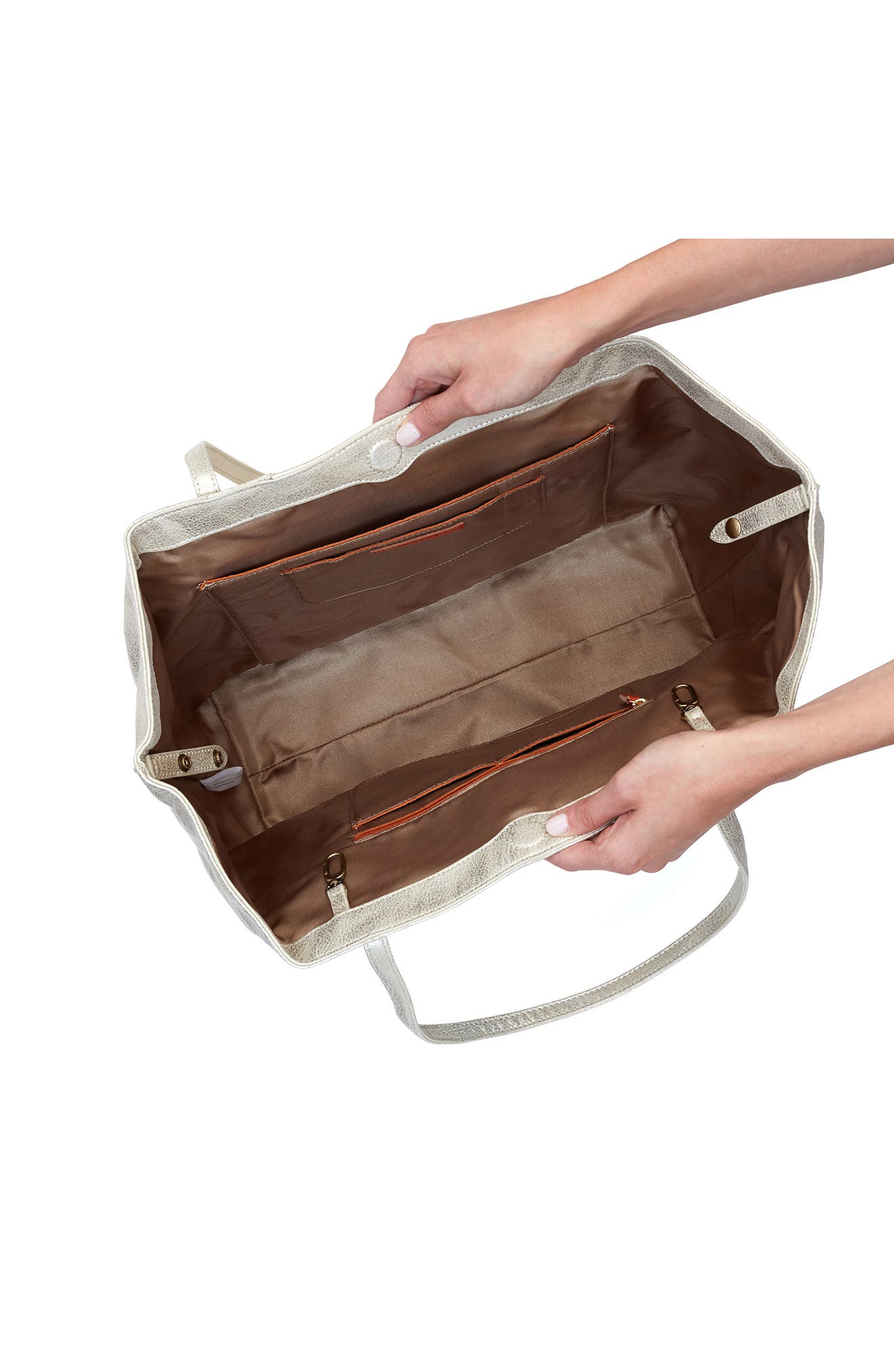 Kingston Leather Tote, Alternate, color, PEARLED SILVER