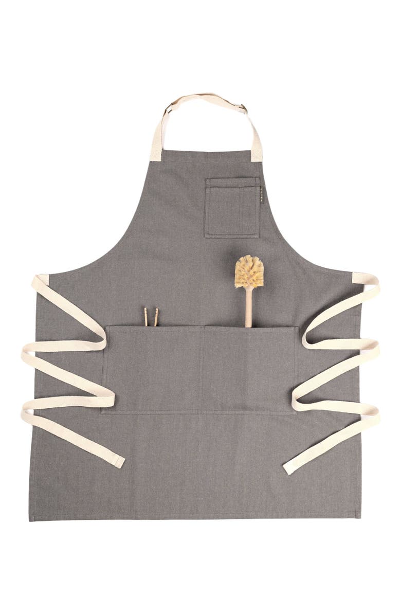 Meema Bib Apron with Pockets - Twill, Alternate, color, Charcoal
