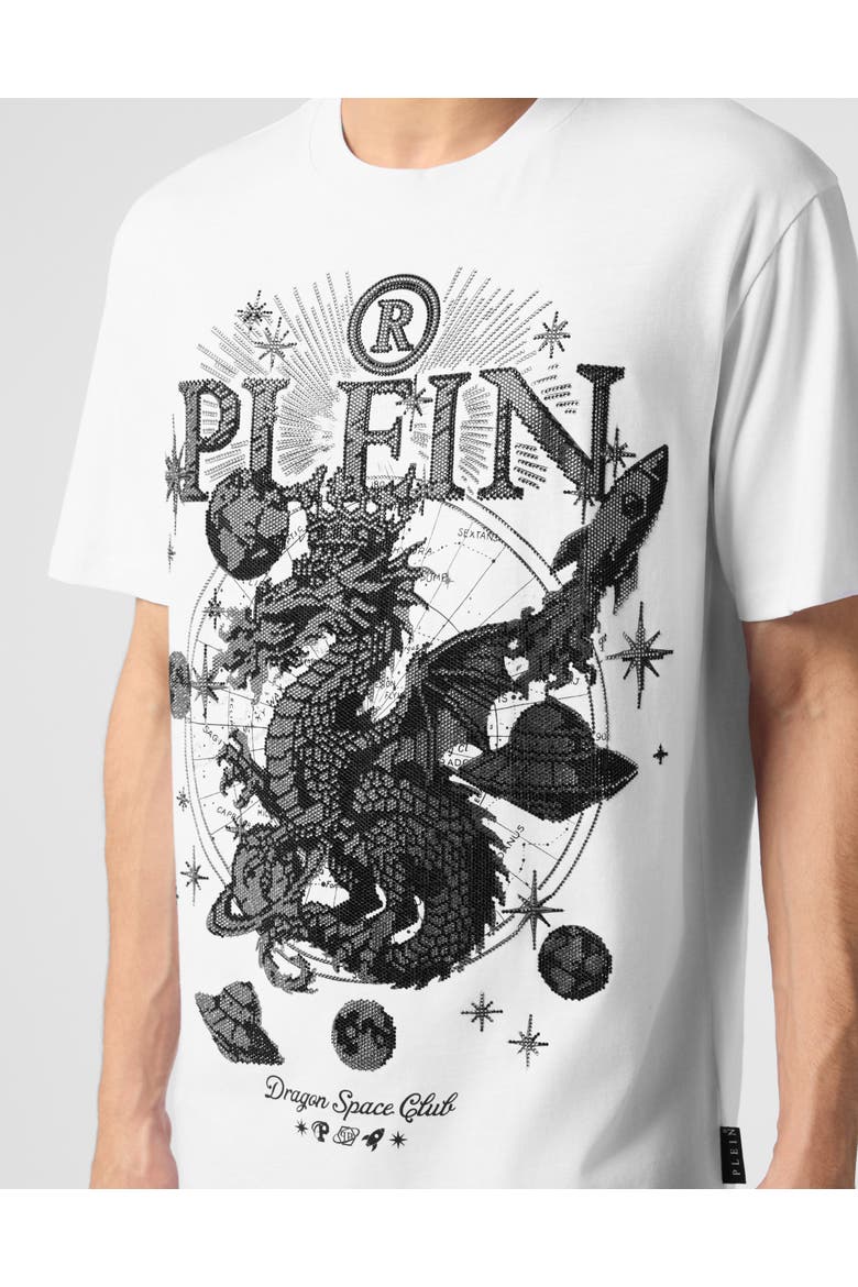 Round Neck T-Shirt Dragon Stones Men, Alternate, color, white