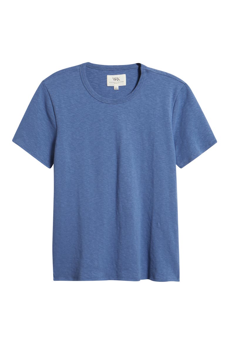 Asher Black Slub Stretch Cotton & Modal T-Shirt, Alternate, color, MED BLUE