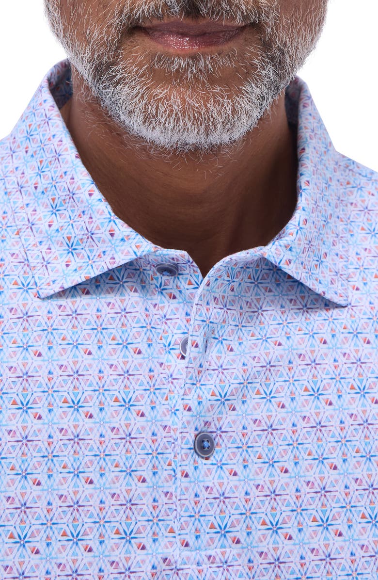 Bugatchi Victor OoohCotton<sup>®</sup> Geo Print Polo, Alternate, color, Pink