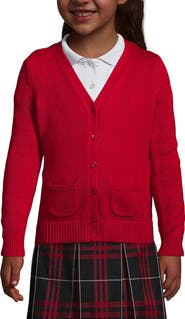 Lands' End School Uniform Girls Cotton Modal Button Front Cardigan Sweater
