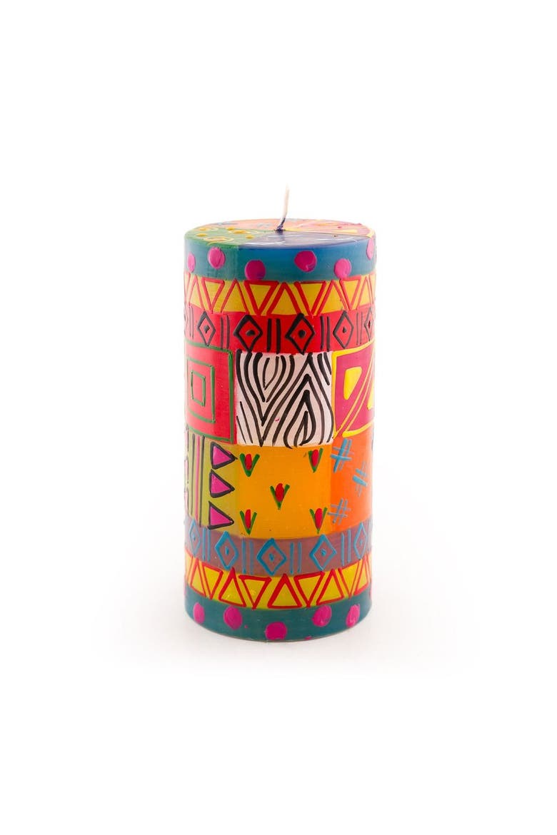 Multi Color Painted Pillar Candle, Main, color, Multi Color - 3x6"