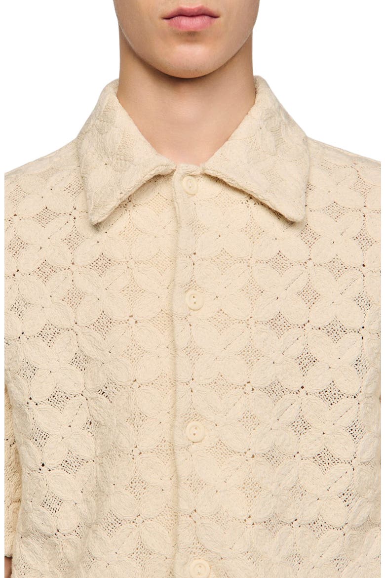 Cotton broderie anglaise shirt, Alternate, color, Ecru