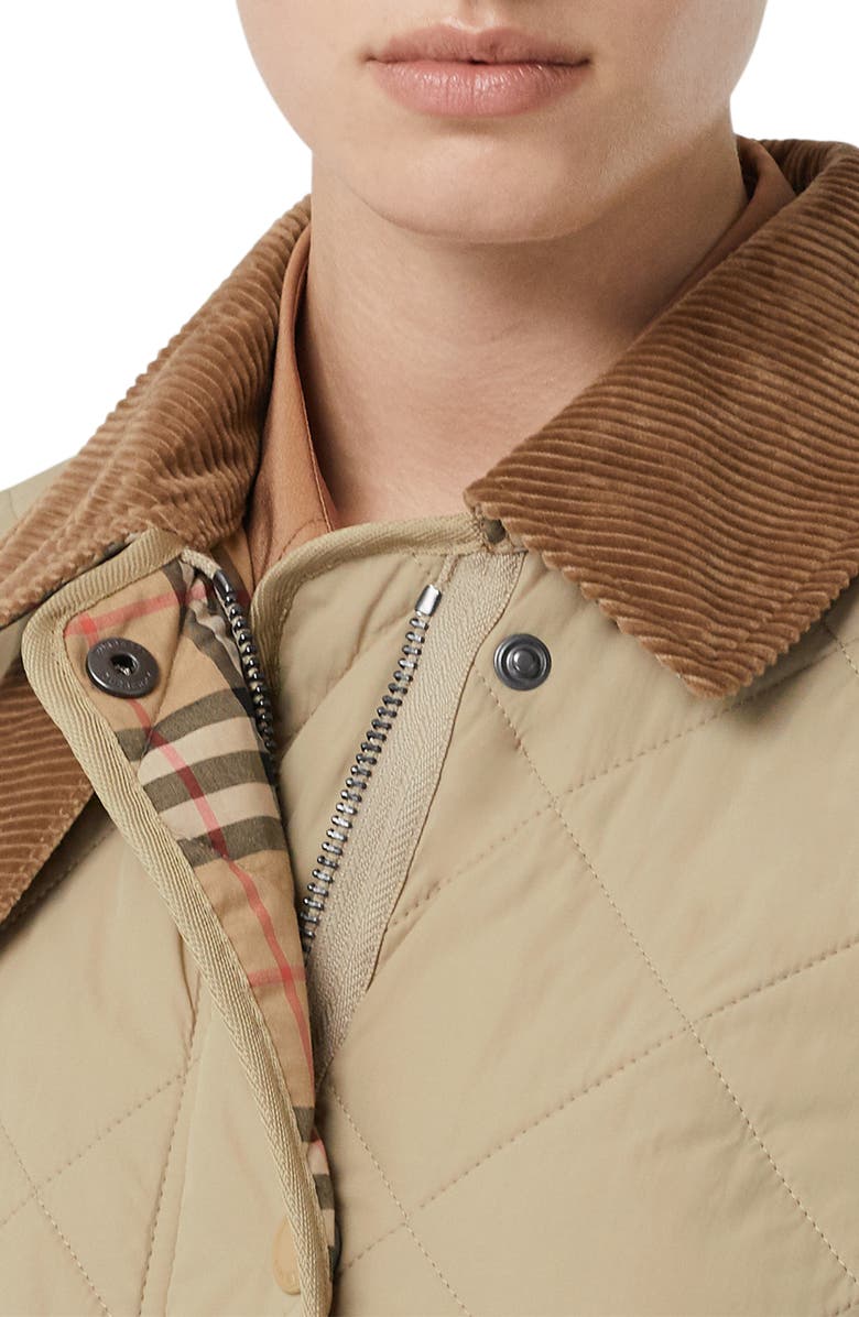Burberry Cotswold Thermoregulated Quilted Barn Jacket, Alternate, color, Honey