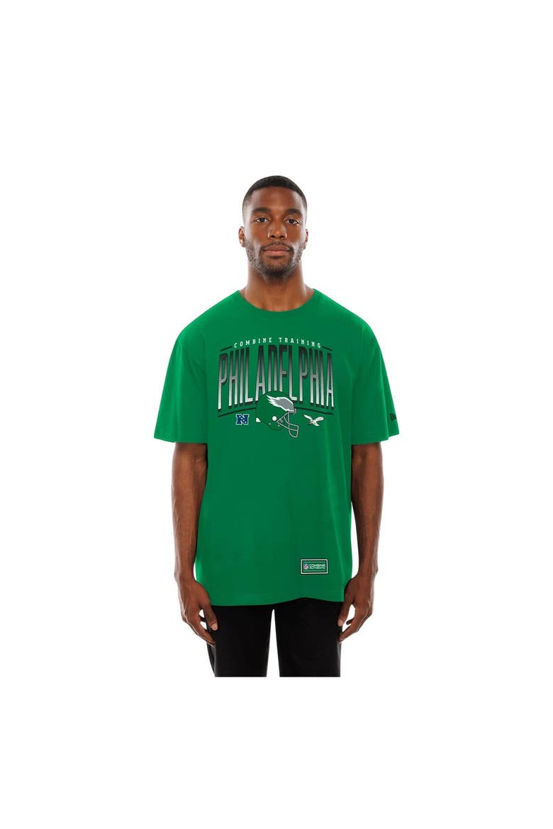 Men's New Era  Green Philadelphia Eagles Combine Authentic Training Throwback T-Shirt, Alternate, color, Green