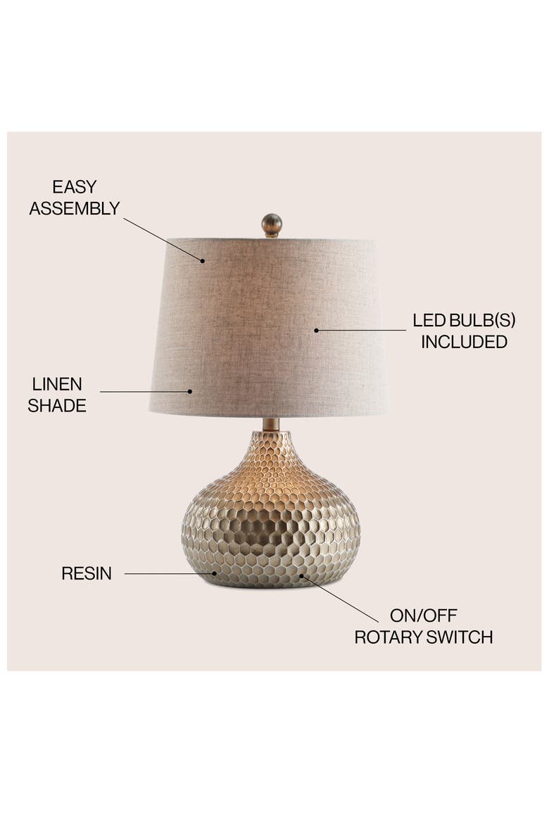 Bates Honeycomb LED Table Lamp, Alternate, color, Antique Brown