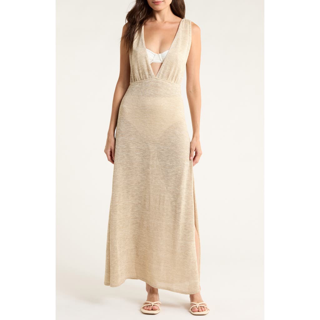 Elan Plunge Neck Maxi Cover-Up Sweater Dress Elan Plunge Neck Maxi Cover-Up Sweater Dress