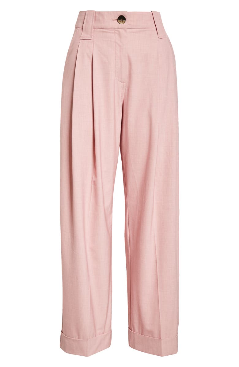 Ganni Drapey Pleated Cuff Trousers, Alternate, color,