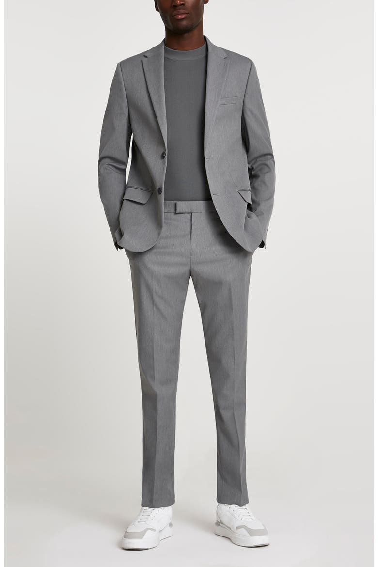 Skinny Twill Suit Jacket, Alternate, color, GREY