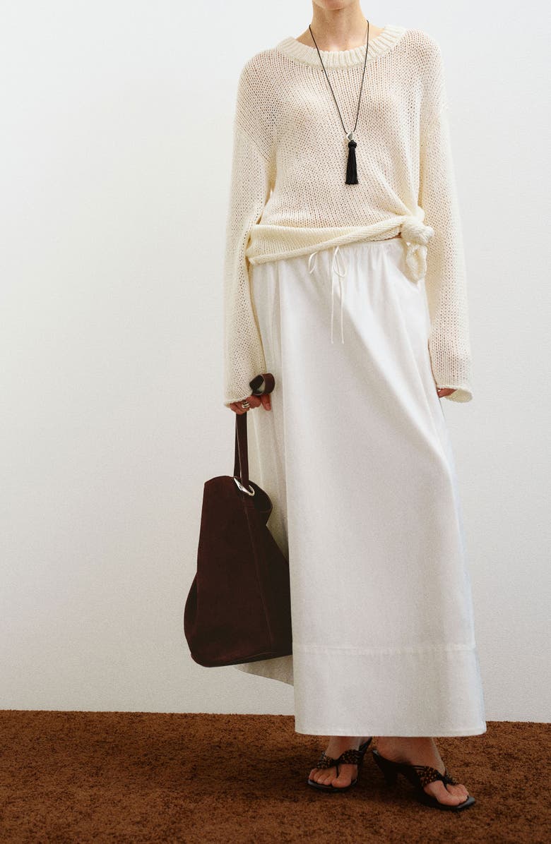 Reformation Cleo Midi Skirt, Main, color, White