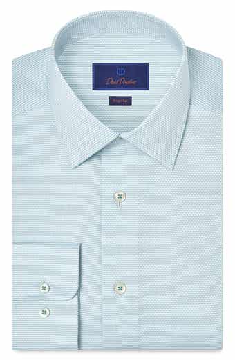 Regular Fit Microcheck Cotton Dobby Dress Shirt
