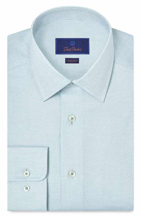 Regular Fit Microcheck Cotton Dobby Dress Shirt