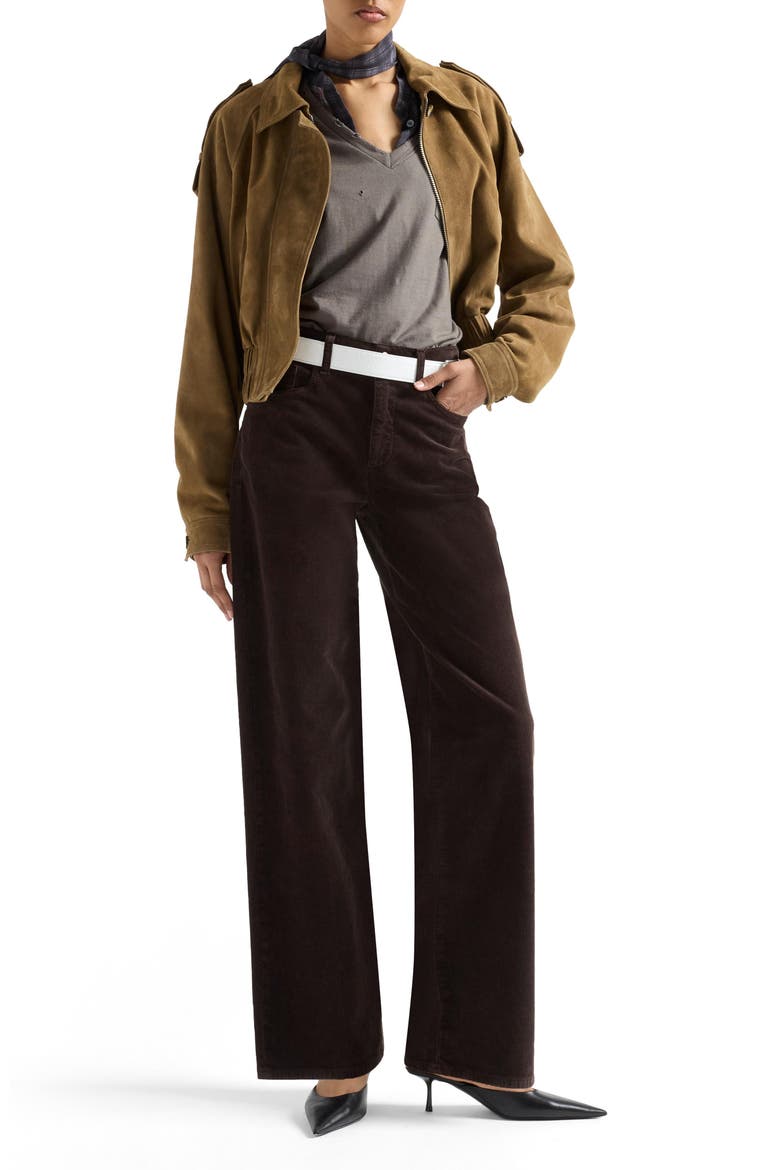 Stovepipe High Waist Straight Leg Jeans, Alternate, color, CORDUROY COFFEE