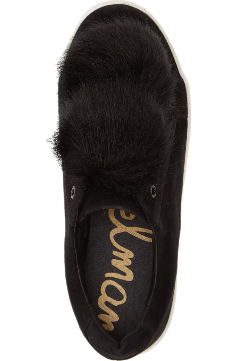 Sam Edelman 'Leya' Faux Fur Laceless Sneaker, Alternate, color,
