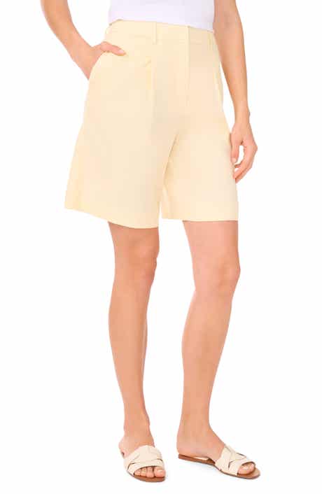 Halogen® Tailored Shorts Linen Blend Bermuda Shorts