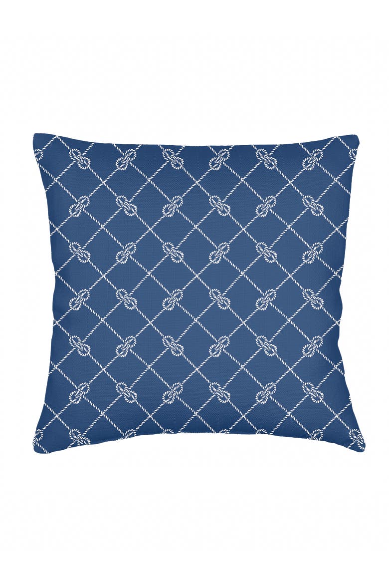 Captains Knots Linen Euro Pillow with Down Alternative Insert, Main, color, Navy Blue