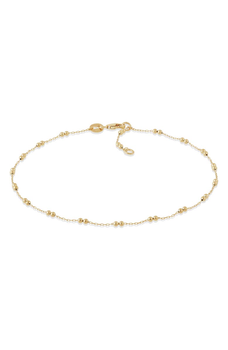 Frankie & Zoe Petite Beaded Station Anklet, Alternate, color, Yellow Gold