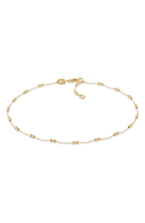Frankie & Zoe Petite Beaded Station Anklet In Gold