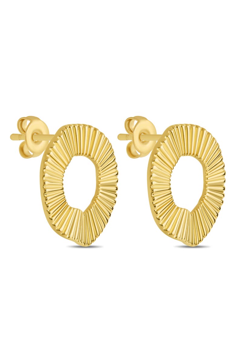 Sterling Forever Viviana Ribbed Open Circle Stud Earrings, Alternate, color, 