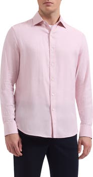 Bugatchi Axel Trim Fit Solid Cotton Blend Button-Up Shirt