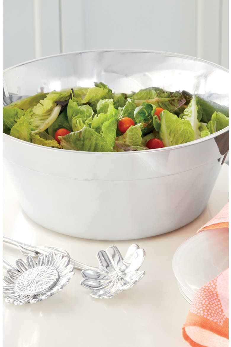 Flower Pot Salad Bowl, Alternate, color, SILVER