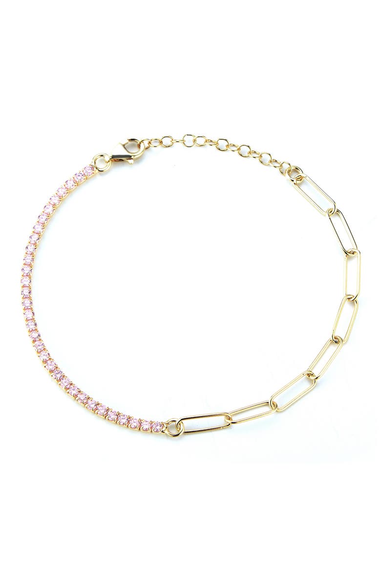 14K Gold Vermeil CZ Tennis Bracelet, Main, color, YELLOW GOLD