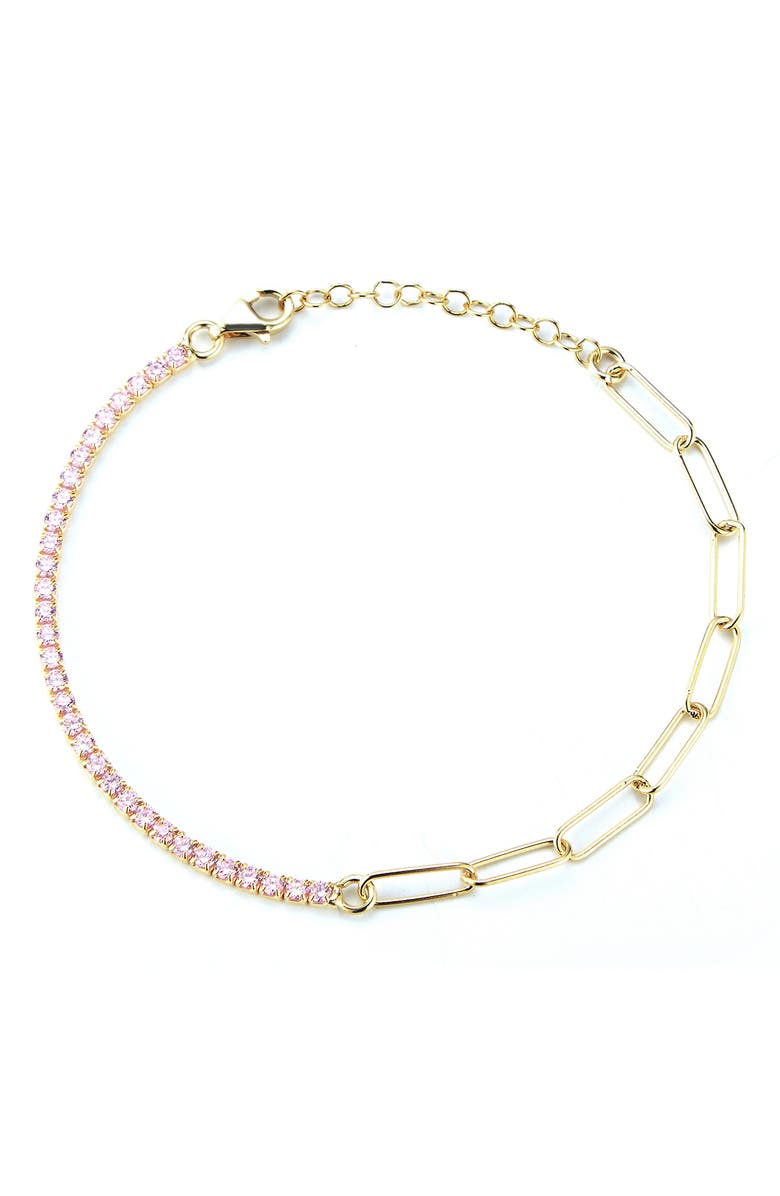 SPHERA MILANO 14K Gold Vermeil CZ Tennis Bracelet, Main, color,