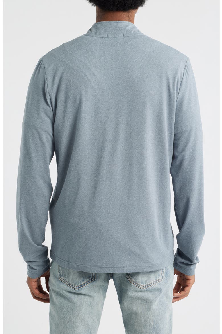 Kace Chest Stripe Luxe Jersey Quarter Zip Pullover, Alternate, color, HEATHER RAINDROP / STARGAZER