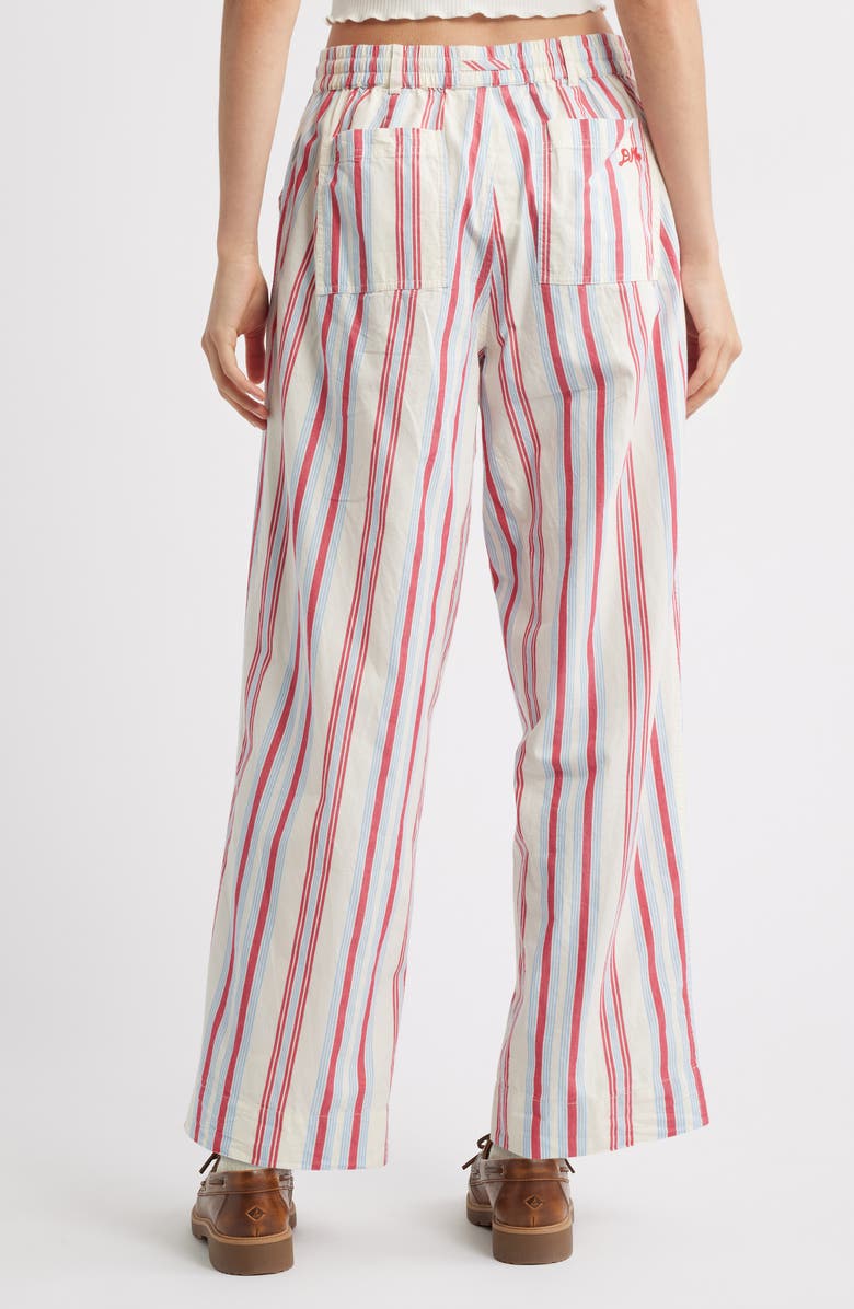 Damson Madder George Stripe Organic Cotton Drawstring Pants, Alternate, color, Ivory Multi