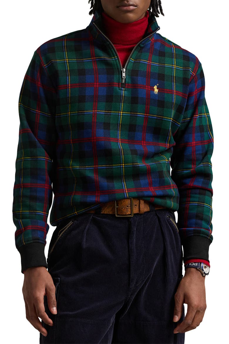 Heritage Plaid Sueded Fleece Quarter Zip Pullover (Men) | Nordstrom