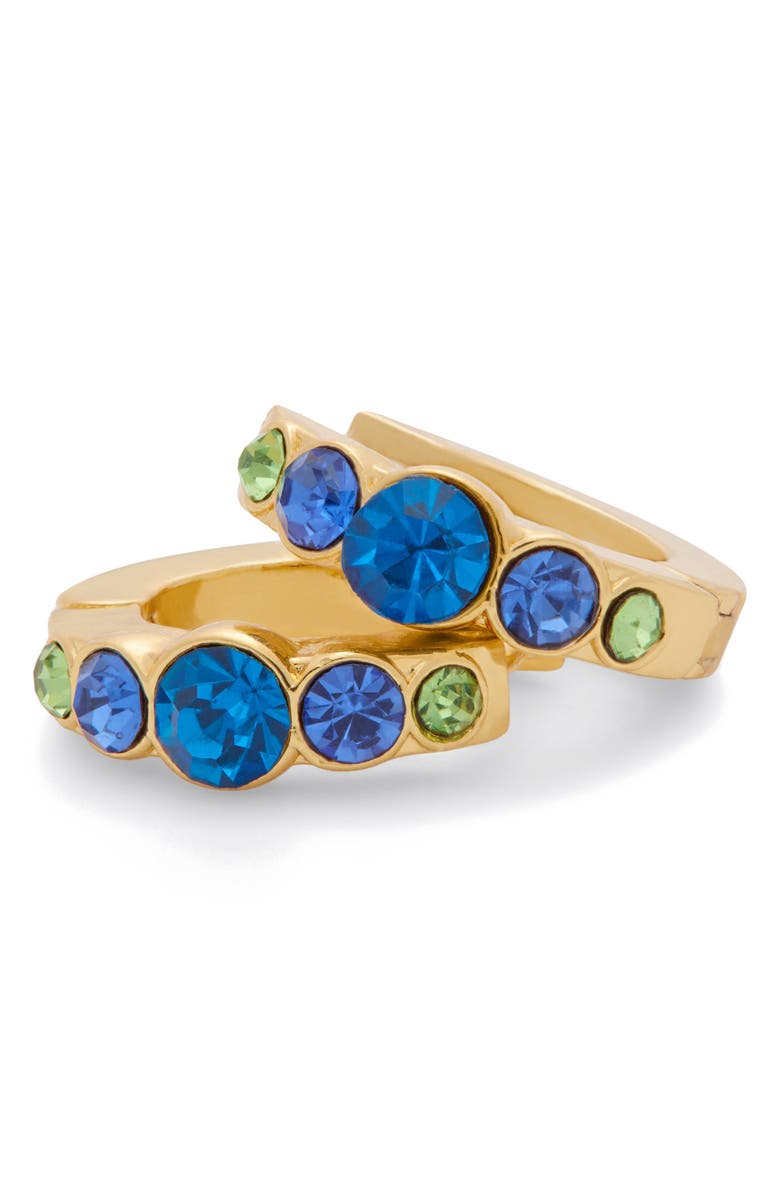 Kurt Geiger London Crystal Huggie Earrings, Alternate, color, Blue