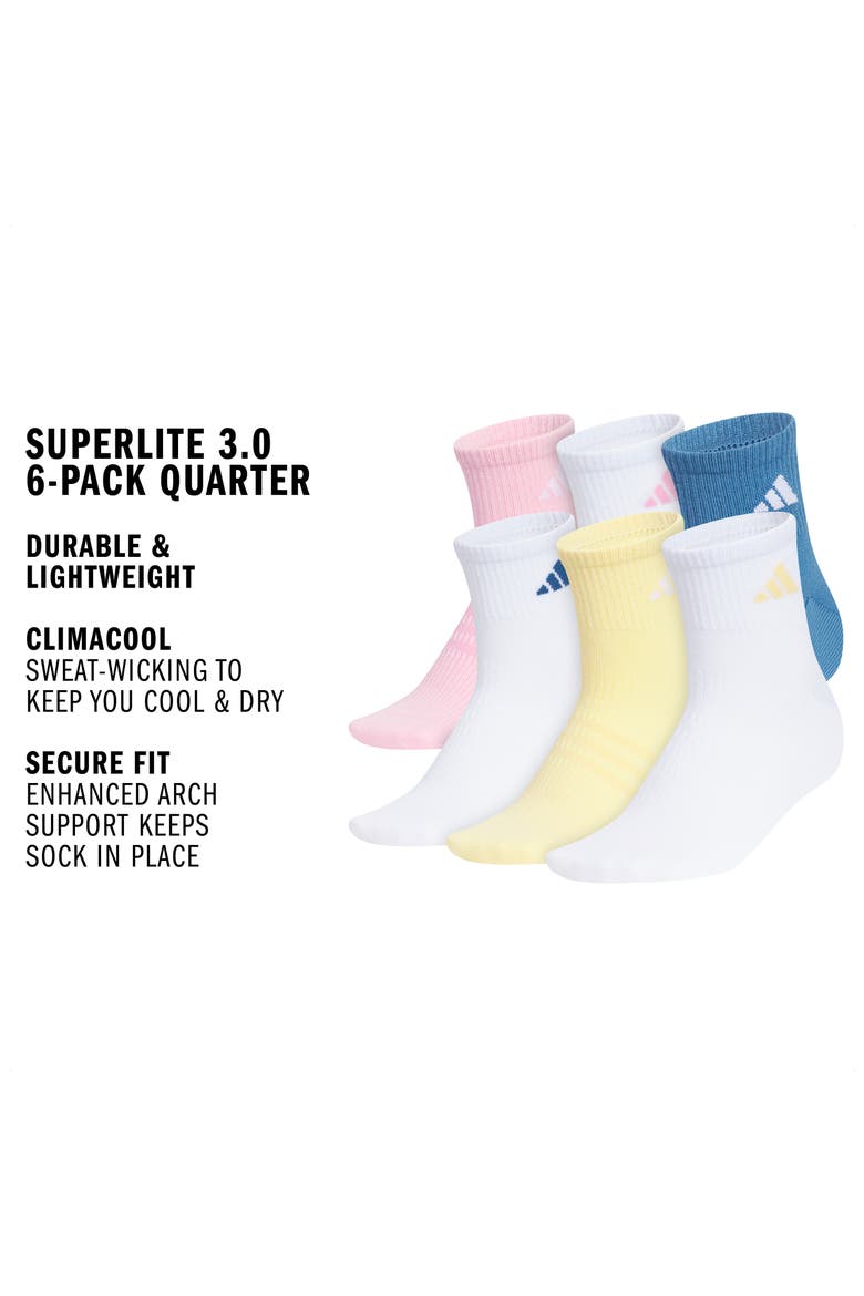 Superlite 3.0 6-Pack Ankle Socks, Alternate, color, BRIGHT PINK