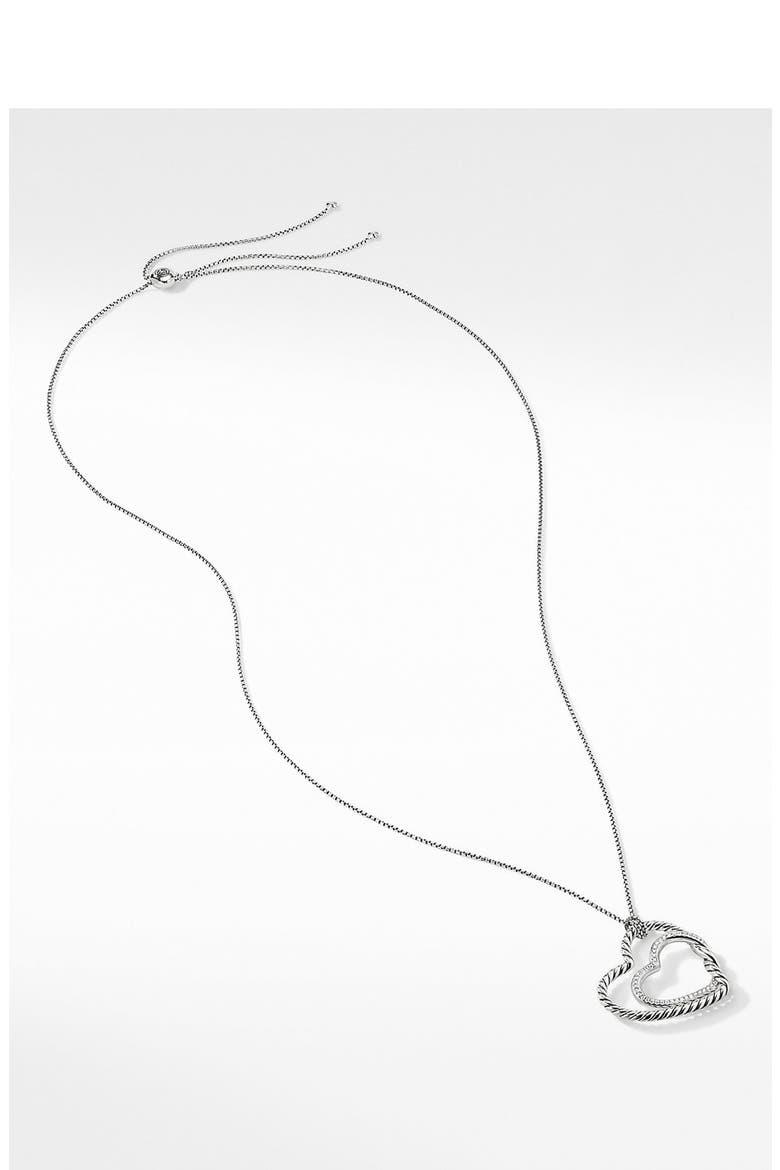 Continuance® Heart Necklace with Pavé Diamonds, Alternate, color, DIAMOND