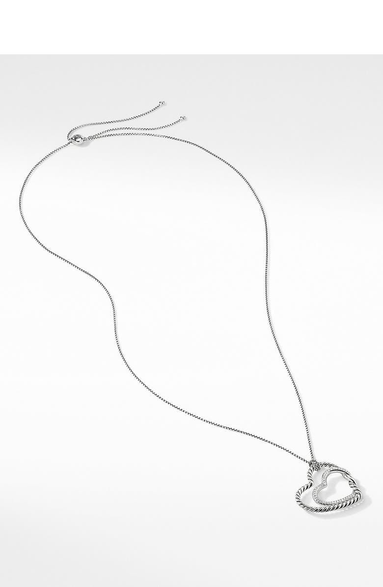 David Yurman Continuance<sup>®</sup> Heart Necklace with Pavé Diamonds, Alternate, color, 