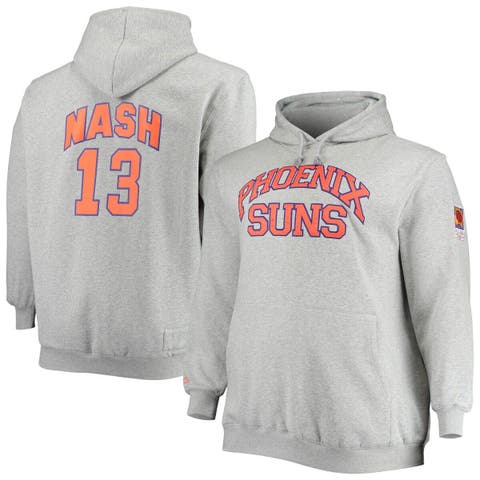 Men's Mitchell & Ness Steve Nash Heathered Gray Phoenix Suns Big & Tall Name & Number Pullover Hoodie