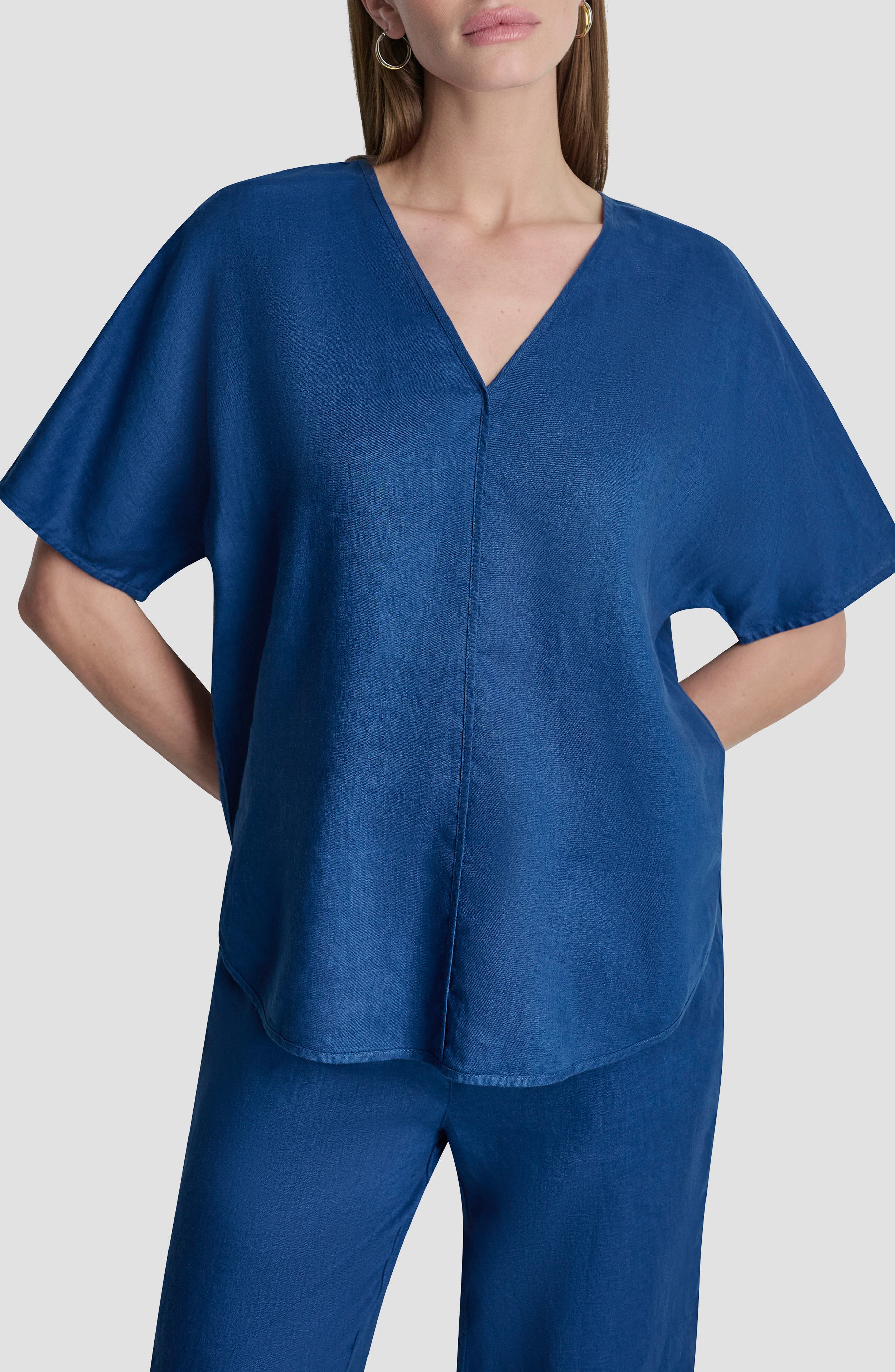 V-Neck Linen Top - image 3