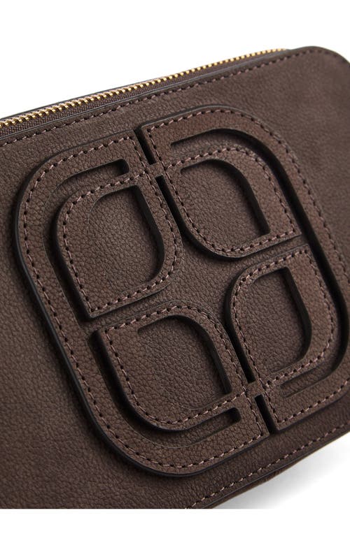 Lk Bennett Perry Logo Leather Camera Bag In Brown