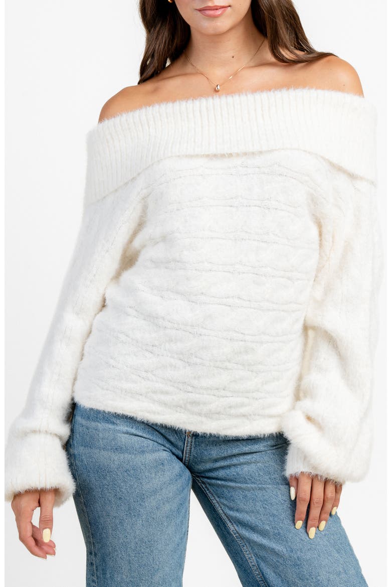Oversize Off the Shoulder Sweater, Main, color, IVORY