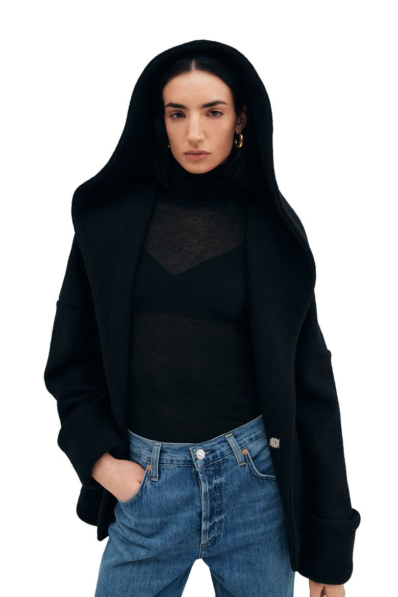 Kyota Hooded Jacket, Alternate, color, BLACK