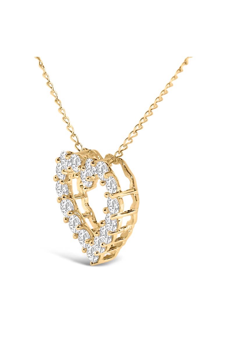 14K Gold 1/2 Carat Lab Grown Diamond Heart Shape Pendant Necklace, Alternate, color, Yellow