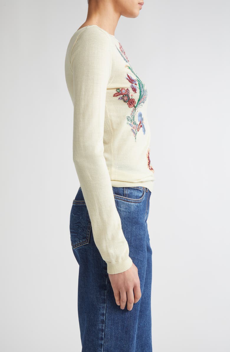 Etro Paisley Wool Blend Sweater, Alternate, color, Ivory