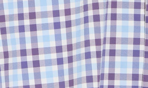 David Donahue Plaid Performance Sport Shirt In Blue
