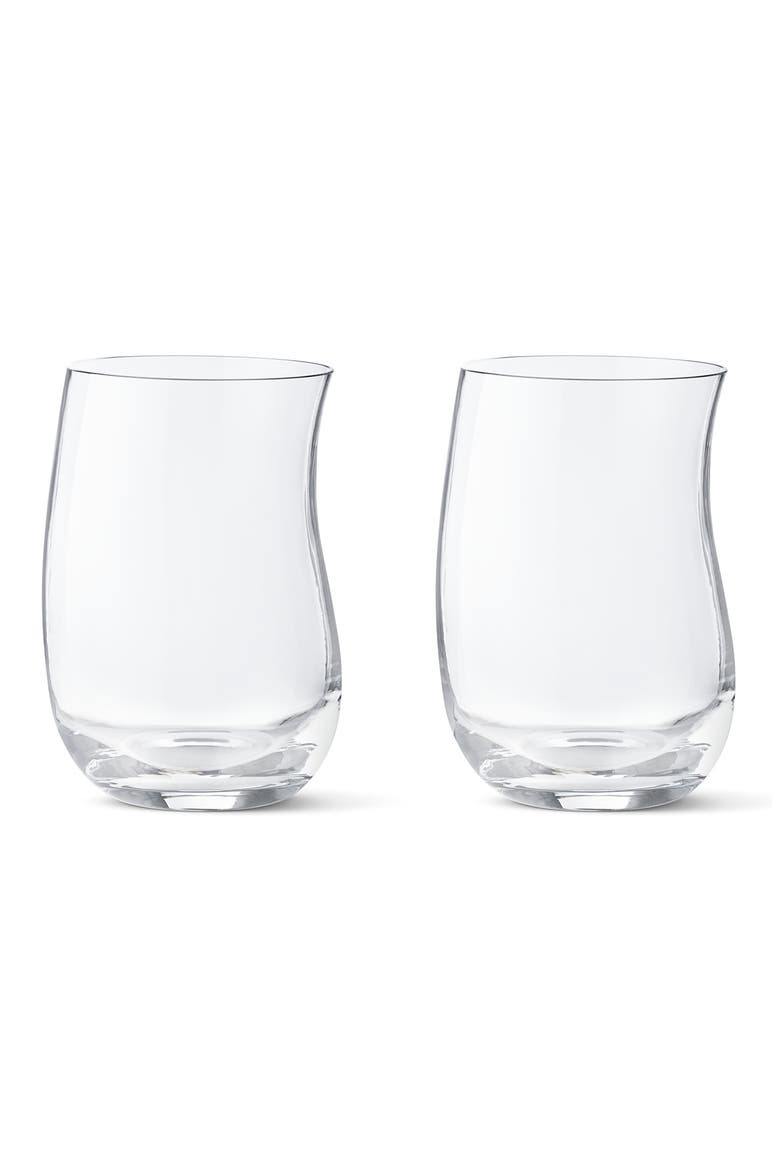 Set of 2 Medium Cobra Glass Tumblers, Main, color, CLEAR