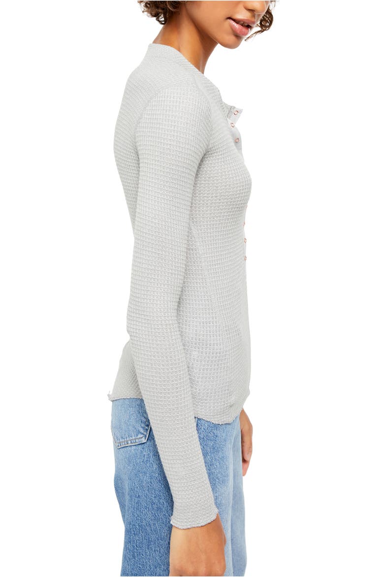 One of The Girls Henley Top, Alternate, color, HEATHER GREY